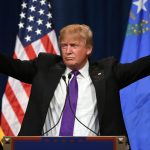 LAS VEGAS, NV - FEBRUARY 23:  Republican presidential candidate Donald Trump speaks at a caucus night watch party at the Treasure Island Hotel & Casino on February 23, 2016 in Las Vegas, Nevada. The New York businessman won his third state victory in a row in the "first in the West" caucuses.  (Photo by Ethan Miller/Getty Images)